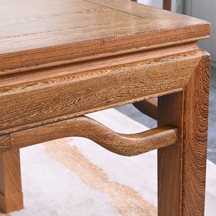 Traditional Style Solid Wood Dining Set with Walnut Fixed Table and 4 Legs Base for Home Use Clearhalo 'Dining Room Sets' 'Dining Tables & Seating' 'dining_room_set' 'furn' 'furn_dining_room_set' 'Furniture' 'furniture_dining_room_set' 'Kitchen & Dining Furniture' 'kitchen&dining_furn' 'kitchen' 3485548