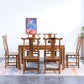 Traditional Style Solid Wood Dining Set with Walnut Fixed Table and 4 Legs Base for Home Use Clearhalo 'Dining Room Sets' 'Dining Tables & Seating' 'dining_room_set' 'furn' 'furn_dining_room_set' 'Furniture' 'furniture_dining_room_set' 'Kitchen & Dining Furniture' 'kitchen&dining_furn' 'kitchen' 3485555