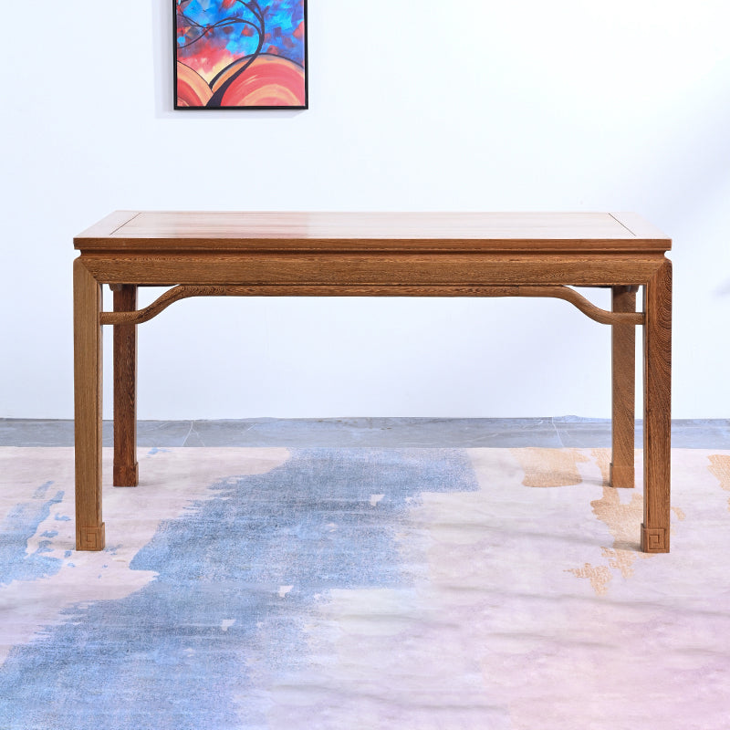 Traditional Style Solid Wood Dining Set with Walnut Fixed Table and 4 Legs Base for Home Use Clearhalo 'Dining Room Sets' 'Dining Tables & Seating' 'dining_room_set' 'furn' 'furn_dining_room_set' 'Furniture' 'furniture_dining_room_set' 'Kitchen & Dining Furniture' 'kitchen&dining_furn' 'kitchen' 3485558