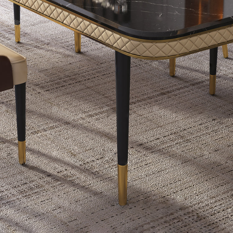 Dining Room Sets Contemporary with Sintered Stone Table and Cushion Chairs Clearhalo 'Dining Room Sets' 'Dining Tables & Seating' 'dining_room_set' 'furn' 'furn_dining_room_set' 'Furniture' 'furniture_dining_room_set' 'Kitchen & Dining Furniture' 'kitchen&dining_furn' 'kitchen' 3485569