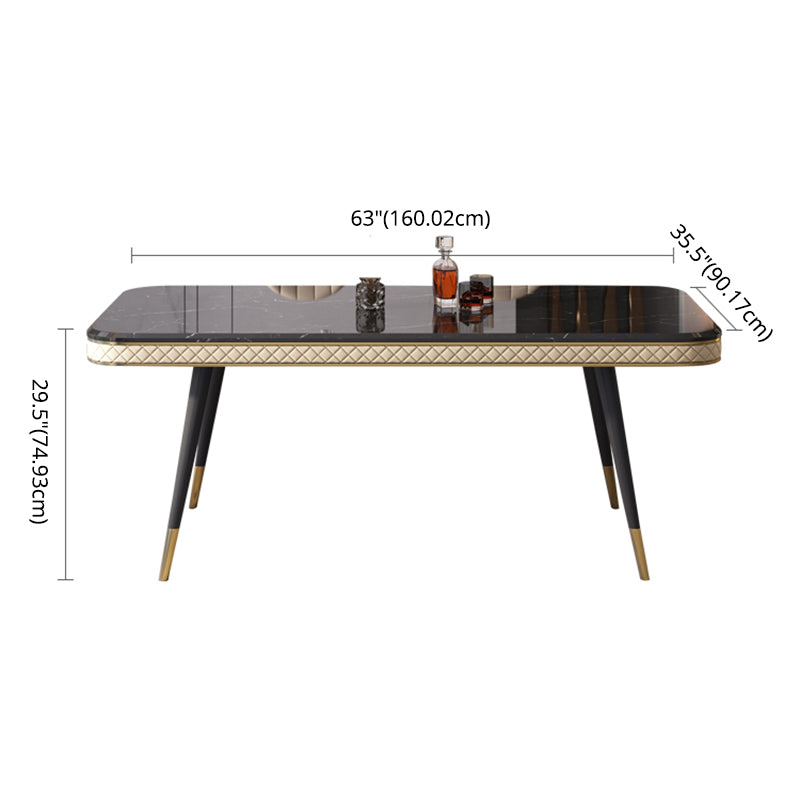 Dining Room Sets Contemporary with Sintered Stone Table and Cushion Chairs Clearhalo 'Dining Room Sets' 'Dining Tables & Seating' 'dining_room_set' 'furn' 'furn_dining_room_set' 'Furniture' 'furniture_dining_room_set' 'Kitchen & Dining Furniture' 'kitchen&dining_furn' 'kitchen' 3485572