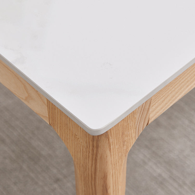 Dining Room Set Minimalist with Solid Wood Table and Upholstered Chairs Clearhalo 'Dining Room Sets' 'Dining Tables & Seating' 'dining_room_set' 'furn' 'furn_dining_room_set' 'Furniture' 'furniture_dining_room_set' 'Kitchen & Dining Furniture' 'kitchen&dining_furn' 'kitchen' 3485581