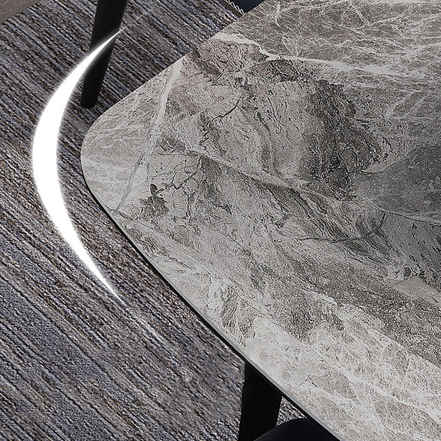 Dining Room Sets Modern with Sintered Stone Table and Upholstered Chairs Clearhalo 'Dining Room Sets' 'Dining Tables & Seating' 'dining_room_set' 'furn' 'furn_dining_room_set' 'Furniture' 'furniture_dining_room_set' 'Kitchen & Dining Furniture' 'kitchen&dining_furn' 'kitchen' 3485593