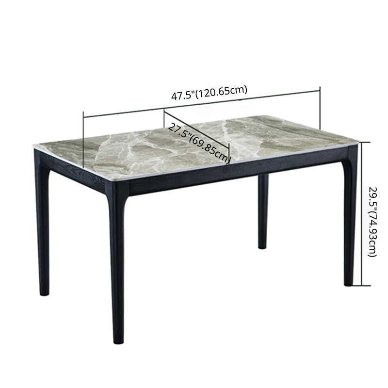 Minimalist Style Dining Table Set with Rectangle Shape Table and Padded Chairs Clearhalo 'Dining Room Sets' 'Dining Tables & Seating' 'dining_room_set' 'furn' 'furn_dining_room_set' 'Furniture' 'furniture_dining_room_set' 'Kitchen & Dining Furniture' 'kitchen&dining_furn' 'kitchen' 3485611