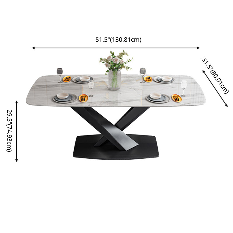 Minimalist Dining Set with Sintered Stone Dining Table and Upholstered Chairs Clearhalo 'Dining Room Sets' 'Dining Tables & Seating' 'dining_room_set' 'furn' 'furn_dining_room_set' 'Furniture' 'furniture_dining_room_set' 'Kitchen & Dining Furniture' 'kitchen&dining_furn' 'kitchen' 3485626