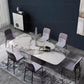 Modern Sintered Stone Table Set of 5/7 with Rectangle Table Dining Set with Fabric Leather Chairs 7 Piece Set Clearhalo 'Dining Room Sets' 'Dining Tables & Seating' 'dining_room_set' 'furn' 'furn_dining_room_set' 'Furniture' 'furniture_dining_room_set' 'Kitchen & Dining Furniture' 'kitchen&dining_furn' 'kitchen' 3485675