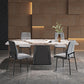 Modern Sintered Stone Table Set of 5/7 with Rectangle Table Dining Set with Fabric Leather Chairs Clearhalo 'Dining Room Sets' 'Dining Tables & Seating' 'dining_room_set' 'furn' 'furn_dining_room_set' 'Furniture' 'furniture_dining_room_set' 'Kitchen & Dining Furniture' 'kitchen&dining_furn' 'kitchen' 3485685