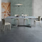Blue Rectangle Sintered Stone Dining Table for 4/6 with Glass Base Dining Set for Restaurant Clearhalo 'Dining Room Sets' 'Dining Tables & Seating' 'dining_room_set' 'furn' 'furn_dining_room_set' 'Furniture' 'furniture_dining_room_set' 'Kitchen & Dining Furniture' 'kitchen&dining_furn' 'kitchen' 3485691