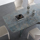 Blue Rectangle Sintered Stone Dining Table for 4/6 with Glass Base Dining Set for Restaurant Clearhalo 'Dining Room Sets' 'Dining Tables & Seating' 'dining_room_set' 'furn' 'furn_dining_room_set' 'Furniture' 'furniture_dining_room_set' 'Kitchen & Dining Furniture' 'kitchen&dining_furn' 'kitchen' 3485695