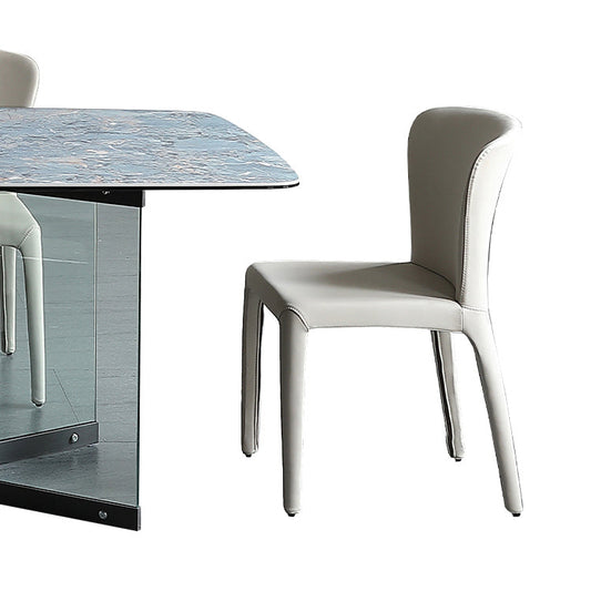 Blue Rectangle Sintered Stone Dining Table for 4/6 with Glass Base Dining Set for Restaurant Clearhalo 'Dining Room Sets' 'Dining Tables & Seating' 'dining_room_set' 'furn' 'furn_dining_room_set' 'Furniture' 'furniture_dining_room_set' 'Kitchen & Dining Furniture' 'kitchen&dining_furn' 'kitchen' 3485696