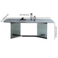 Blue Rectangle Sintered Stone Dining Table for 4/6 with Glass Base Dining Set for Restaurant Clearhalo 'Dining Room Sets' 'Dining Tables & Seating' 'dining_room_set' 'furn' 'furn_dining_room_set' 'Furniture' 'furniture_dining_room_set' 'Kitchen & Dining Furniture' 'kitchen&dining_furn' 'kitchen' 3485697