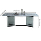 Blue Rectangle Sintered Stone Dining Table for 4/6 with Glass Base Dining Set for Restaurant Clearhalo 'Dining Room Sets' 'Dining Tables & Seating' 'dining_room_set' 'furn' 'furn_dining_room_set' 'Furniture' 'furniture_dining_room_set' 'Kitchen & Dining Furniture' 'kitchen&dining_furn' 'kitchen' 3485698