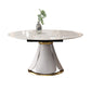 Nordic Round Sintered Stone Dining Table of 5/7 with Metal Base Foldable Dining Set for Restaurant Clearhalo 'Dining Room Sets' 'Dining Tables & Seating' 'dining_room_set' 'furn' 'furn_dining_room_set' 'Furniture' 'furniture_dining_room_set' 'Kitchen & Dining Furniture' 'kitchen&dining_furn' 'kitchen' 3485704