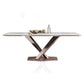 Minimalist Rectangle Sintered Stone Dining Table of 5/7 with Pedestal Base Dining Set for Restaurant Clearhalo 'Dining Room Sets' 'Dining Tables & Seating' 'dining_room_set' 'furn' 'furn_dining_room_set' 'Furniture' 'furniture_dining_room_set' 'Kitchen & Dining Furniture' 'kitchen&dining_furn' 'kitchen' 3485716