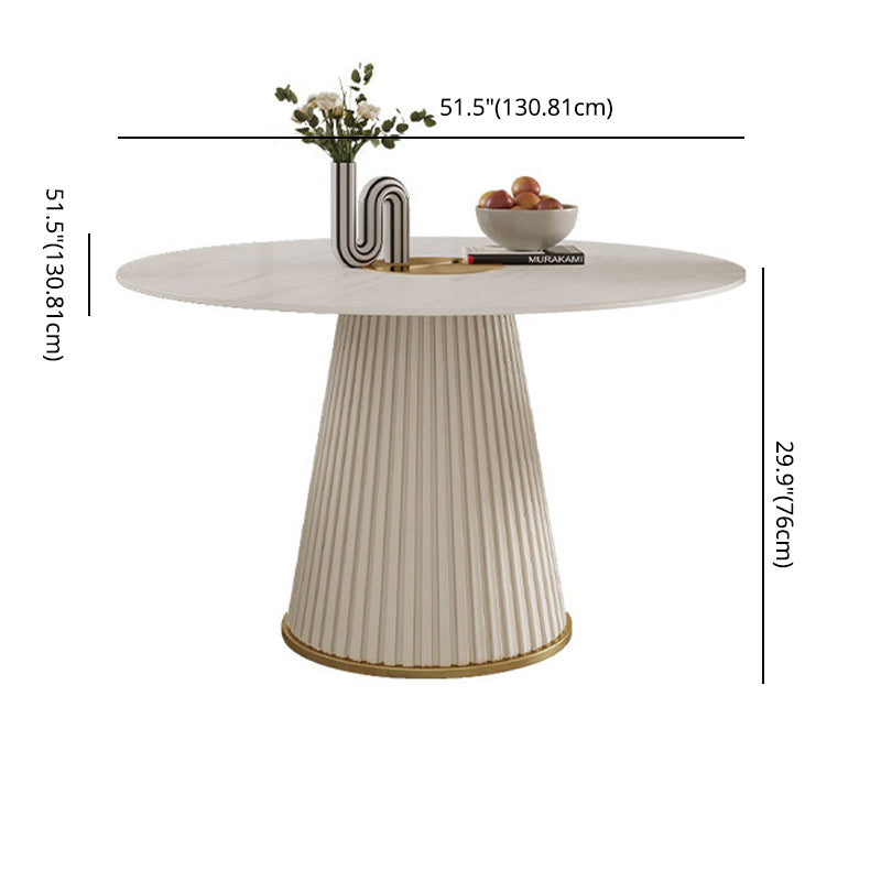 Nordic Round Sintered Stone Dining Table for 4/6 with Pedestal Base Dining Setfor Restaurant Clearhalo 'Dining Room Sets' 'Dining Tables & Seating' 'dining_room_set' 'furn' 'furn_dining_room_set' 'Furniture' 'furniture_dining_room_set' 'Kitchen & Dining Furniture' 'kitchen&dining_furn' 'kitchen' 3485754