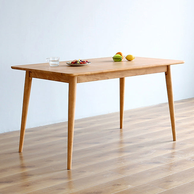 Minimalist Standard Khaki Dining Set Rectangle Shape Solid Wood Dining Set with 4 Legs Base Clearhalo 'Dining Room Sets' 'Dining Tables & Seating' 'dining_room_set' 'furn' 'furn_dining_room_set' 'Furniture' 'furniture_dining_room_set' 'Kitchen & Dining Furniture' 'kitchen&dining_furn' 'kitchen' 3485762