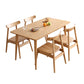 Minimalist Standard Khaki Dining Set Rectangle Shape Solid Wood Dining Set with 4 Legs Base Clearhalo 'Dining Room Sets' 'Dining Tables & Seating' 'dining_room_set' 'furn' 'furn_dining_room_set' 'Furniture' 'furniture_dining_room_set' 'Kitchen & Dining Furniture' 'kitchen&dining_furn' 'kitchen' 3485764