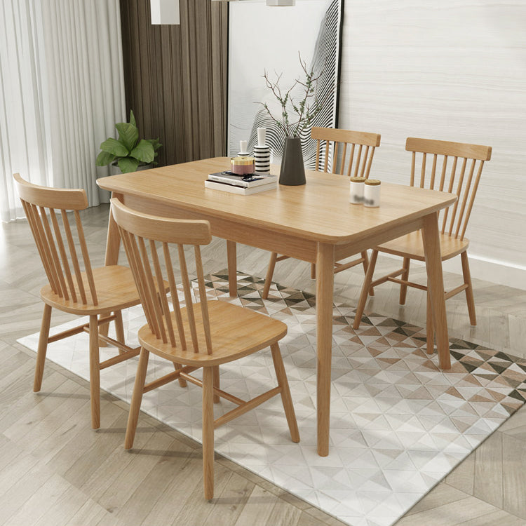 Modern Khaki Rectangle Shape Dining Set Solid Wood Standard Dining Set for Kitchen Natural 5 Piece Set Clearhalo 'Dining Room Sets' 'Dining Tables & Seating' 'dining_room_set' 'furn' 'furn_dining_room_set' 'Furniture' 'furniture_dining_room_set' 'Kitchen & Dining Furniture' 'kitchen&dining_furn' 'kitchen' 3485777