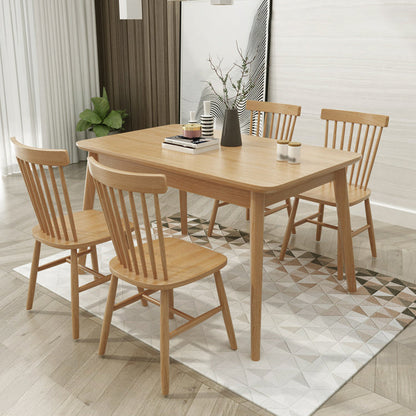 Modern Khaki Rectangle Shape Dining Set Solid Wood Standard Dining Set for Kitchen Natural 5 Piece Set Clearhalo 'Dining Room Sets' 'Dining Tables & Seating' 'dining_room_set' 'furn' 'furn_dining_room_set' 'Furniture' 'furniture_dining_room_set' 'Kitchen & Dining Furniture' 'kitchen&dining_furn' 'kitchen' 3485777