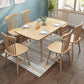 Modern Khaki Rectangle Shape Dining Set Solid Wood Standard Dining Set for Kitchen Clearhalo 'Dining Room Sets' 'Dining Tables & Seating' 'dining_room_set' 'furn' 'furn_dining_room_set' 'Furniture' 'furniture_dining_room_set' 'Kitchen & Dining Furniture' 'kitchen&dining_furn' 'kitchen' 3485779