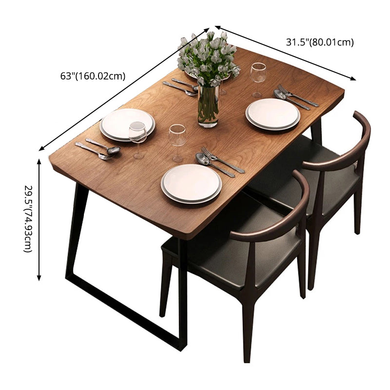 Contemporary Solid Wood Rectangle Shape Dining Set Kitchen Standard Dining Set with Double Pedestal Clearhalo 'Dining Room Sets' 'Dining Tables & Seating' 'dining_room_set' 'furn' 'furn_dining_room_set' 'Furniture' 'furniture_dining_room_set' 'Kitchen & Dining Furniture' 'kitchen&dining_furn' 'kitchen' 3485801