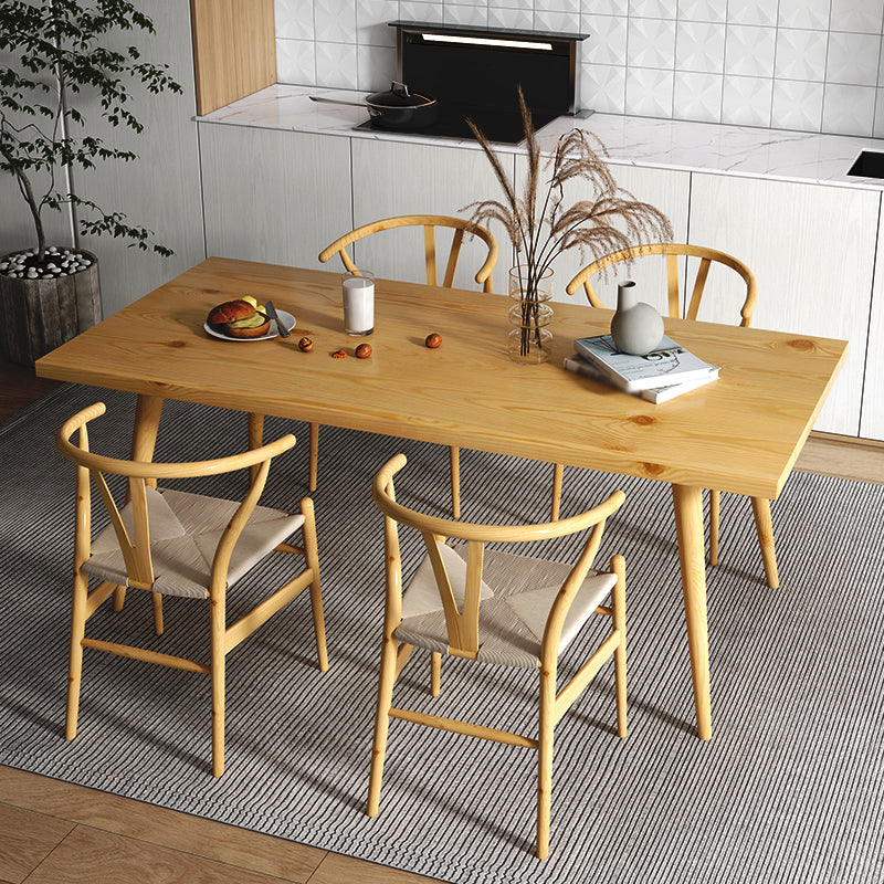 Contemporary Solid Wood Standard Dining Set Rectangle Kitchen Dining Set with 4 Legs Base Clearhalo 'Dining Room Sets' 'Dining Tables & Seating' 'dining_room_set' 'furn' 'furn_dining_room_set' 'Furniture' 'furniture_dining_room_set' 'Kitchen & Dining Furniture' 'kitchen&dining_furn' 'kitchen' 3485805