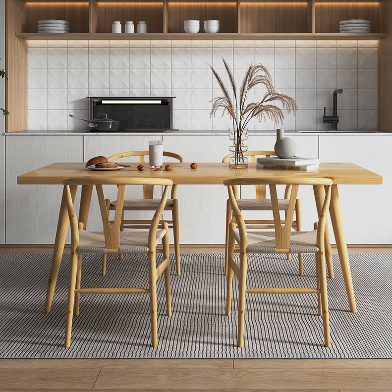 Contemporary Solid Wood Standard Dining Set Rectangle Kitchen Dining Set with 4 Legs Base Clearhalo 'Dining Room Sets' 'Dining Tables & Seating' 'dining_room_set' 'furn' 'furn_dining_room_set' 'Furniture' 'furniture_dining_room_set' 'Kitchen & Dining Furniture' 'kitchen&dining_furn' 'kitchen' 3485807