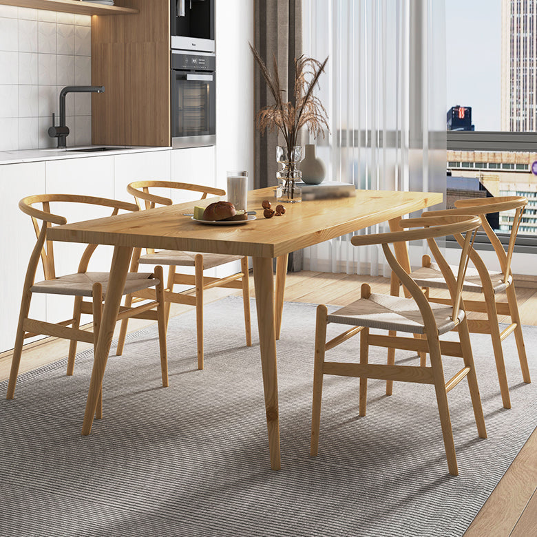 Contemporary Solid Wood Standard Dining Set Rectangle Kitchen Dining Set with 4 Legs Base Clearhalo 'Dining Room Sets' 'Dining Tables & Seating' 'dining_room_set' 'furn' 'furn_dining_room_set' 'Furniture' 'furniture_dining_room_set' 'Kitchen & Dining Furniture' 'kitchen&dining_furn' 'kitchen' 3485808