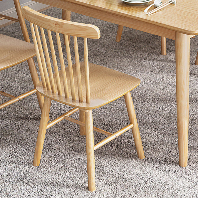 Minimalist Khaki Standard Dining Set Solid Wood Rectangle Shape Dining Set with 4 Legs Table Clearhalo 'Dining Room Sets' 'Dining Tables & Seating' 'dining_room_set' 'furn' 'furn_dining_room_set' 'Furniture' 'furniture_dining_room_set' 'Kitchen & Dining Furniture' 'kitchen&dining_furn' 'kitchen' 3485827