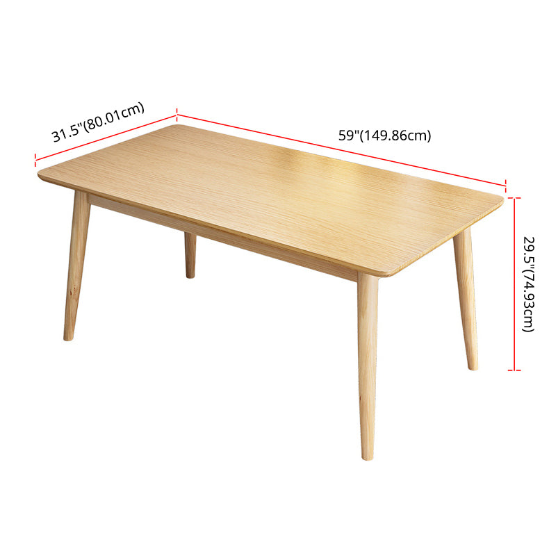 Minimalist Khaki Standard Dining Set Solid Wood Rectangle Shape Dining Set with 4 Legs Table Clearhalo 'Dining Room Sets' 'Dining Tables & Seating' 'dining_room_set' 'furn' 'furn_dining_room_set' 'Furniture' 'furniture_dining_room_set' 'Kitchen & Dining Furniture' 'kitchen&dining_furn' 'kitchen' 3485832