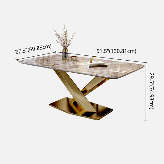 Modern Gray Kitchen Dining Set Sintered Stone Rectangle Shape Dining Set with Pedestal Clearhalo 'Dining Room Sets' 'Dining Tables & Seating' 'dining_room_set' 'furn' 'furn_dining_room_set' 'Furniture' 'furniture_dining_room_set' 'Kitchen & Dining Furniture' 'kitchen&dining_furn' 'kitchen' 3485859