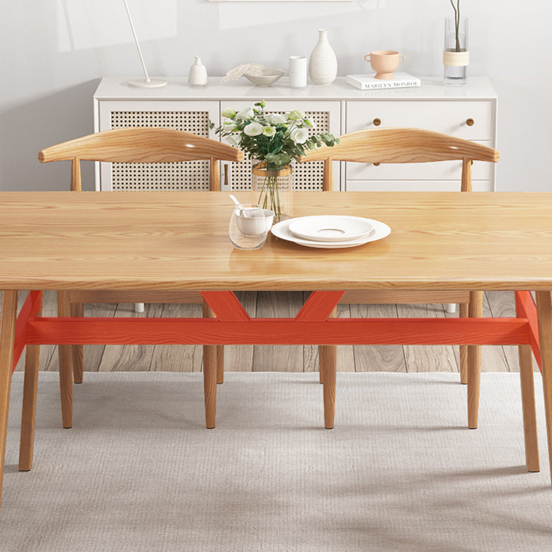 Contemporary Fixed Solid Wood Dining Room Table with 4 Solid Wood Legs Kitchen Dining Set Clearhalo 'Dining Room Sets' 'Dining Tables & Seating' 'dining_room_set' 'furn' 'furn_dining_room_set' 'Furniture' 'furniture_dining_room_set' 'Kitchen & Dining Furniture' 'kitchen&dining_furn' 'kitchen' 3485893