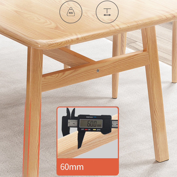 Contemporary Fixed Solid Wood Dining Room Table with 4 Solid Wood Legs Kitchen Dining Set Clearhalo 'Dining Room Sets' 'Dining Tables & Seating' 'dining_room_set' 'furn' 'furn_dining_room_set' 'Furniture' 'furniture_dining_room_set' 'Kitchen & Dining Furniture' 'kitchen&dining_furn' 'kitchen' 3485895