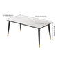 Modern Fixed Sintered Stone Dining Room Table with 4 Metallic Legs Kitchen Dining Set Clearhalo 'Dining Room Sets' 'Dining Tables & Seating' 'dining_room_set' 'furn' 'furn_dining_room_set' 'Furniture' 'furniture_dining_room_set' 'Kitchen & Dining Furniture' 'kitchen&dining_furn' 'kitchen' 3485906