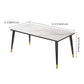 Modern Fixed Sintered Stone Dining Room Table with 4 Metallic Legs Kitchen Dining Set Clearhalo 'Dining Room Sets' 'Dining Tables & Seating' 'dining_room_set' 'furn' 'furn_dining_room_set' 'Furniture' 'furniture_dining_room_set' 'Kitchen & Dining Furniture' 'kitchen&dining_furn' 'kitchen' 3485907
