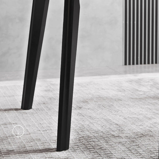 Fixed Minimalist Sintered Stone Top Kitchen Table Set of 4 Black Legs for Dining Room Clearhalo 'Dining Room Sets' 'Dining Tables & Seating' 'dining_room_set' 'furn' 'furn_dining_room_set' 'Furniture' 'furniture_dining_room_set' 'Kitchen & Dining Furniture' 'kitchen&dining_furn' 'kitchen' 3485913