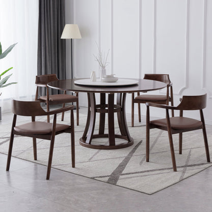 Traditional Standard Sintered Stone Top Dining Room Set of Round Shape for Kitchen Table Set 5 Piece Set Clearhalo 'Dining Room Sets' 'Dining Tables & Seating' 'dining_room_set' 'furn' 'furn_dining_room_set' 'Furniture' 'furniture_dining_room_set' 'Kitchen & Dining Furniture' 'kitchen&dining_furn' 'kitchen' 3485936