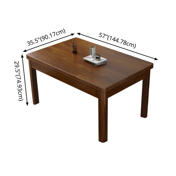 Fixed Traditional Solid Wood Top Kitchen Table Set of Brown Legs Base for Dining Room Clearhalo 'Dining Room Sets' 'Dining Tables & Seating' 'dining_room_set' 'furn' 'furn_dining_room_set' 'Furniture' 'furniture_dining_room_set' 'Kitchen & Dining Furniture' 'kitchen&dining_furn' 'kitchen' 3485952