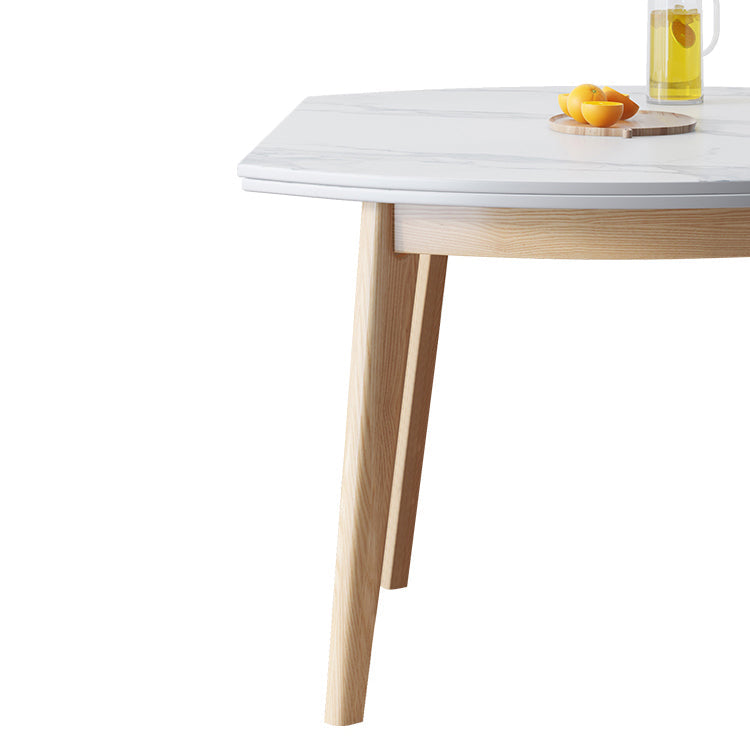 Modern Sintered Stone Dining Room Set with Round Table and Wooden Base Dining Table Furniture Clearhalo 'Dining Room Sets' 'Dining Tables & Seating' 'dining_room_set' 'furn' 'furn_dining_room_set' 'Furniture' 'furniture_dining_room_set' 'Kitchen & Dining Furniture' 'kitchen&dining_furn' 'kitchen' 3485970