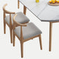 Modern Sintered Stone Dining Room Set with Round Table and Wooden Base Dining Table Furniture Clearhalo 'Dining Room Sets' 'Dining Tables & Seating' 'dining_room_set' 'furn' 'furn_dining_room_set' 'Furniture' 'furniture_dining_room_set' 'Kitchen & Dining Furniture' 'kitchen&dining_furn' 'kitchen' 3485971