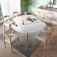 Modern Sintered Stone Dining Room Set with Round Table and Wooden Base Dining Table Furniture Clearhalo 'Dining Room Sets' 'Dining Tables & Seating' 'dining_room_set' 'furn' 'furn_dining_room_set' 'Furniture' 'furniture_dining_room_set' 'Kitchen & Dining Furniture' 'kitchen&dining_furn' 'kitchen' 3485979