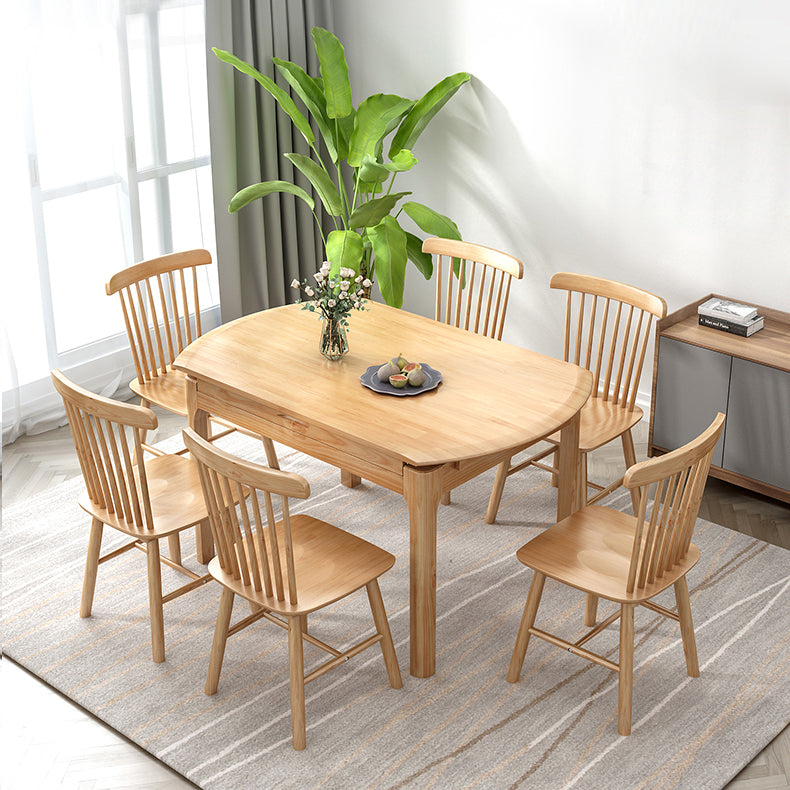 Modern Solid Wood Round Dining Room Set Space-Saving Design Dining Table Furniture Clearhalo 'Dining Room Sets' 'Dining Tables & Seating' 'dining_room_set' 'furn' 'furn_dining_room_set' 'Furniture' 'furniture_dining_room_set' 'Kitchen & Dining Furniture' 'kitchen&dining_furn' 'kitchen' 3485983