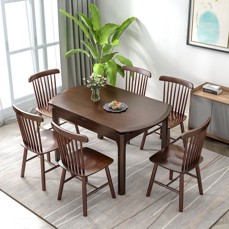 Modern Solid Wood Round Dining Room Set Space-Saving Design Dining Table Furniture Clearhalo 'Dining Room Sets' 'Dining Tables & Seating' 'dining_room_set' 'furn' 'furn_dining_room_set' 'Furniture' 'furniture_dining_room_set' 'Kitchen & Dining Furniture' 'kitchen&dining_furn' 'kitchen' 3485984