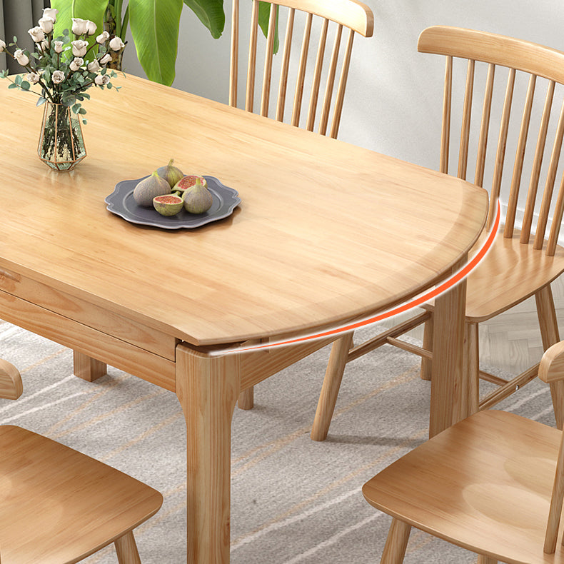 Modern Solid Wood Round Dining Room Set Space-Saving Design Dining Table Furniture Clearhalo 'Dining Room Sets' 'Dining Tables & Seating' 'dining_room_set' 'furn' 'furn_dining_room_set' 'Furniture' 'furniture_dining_room_set' 'Kitchen & Dining Furniture' 'kitchen&dining_furn' 'kitchen' 3485986