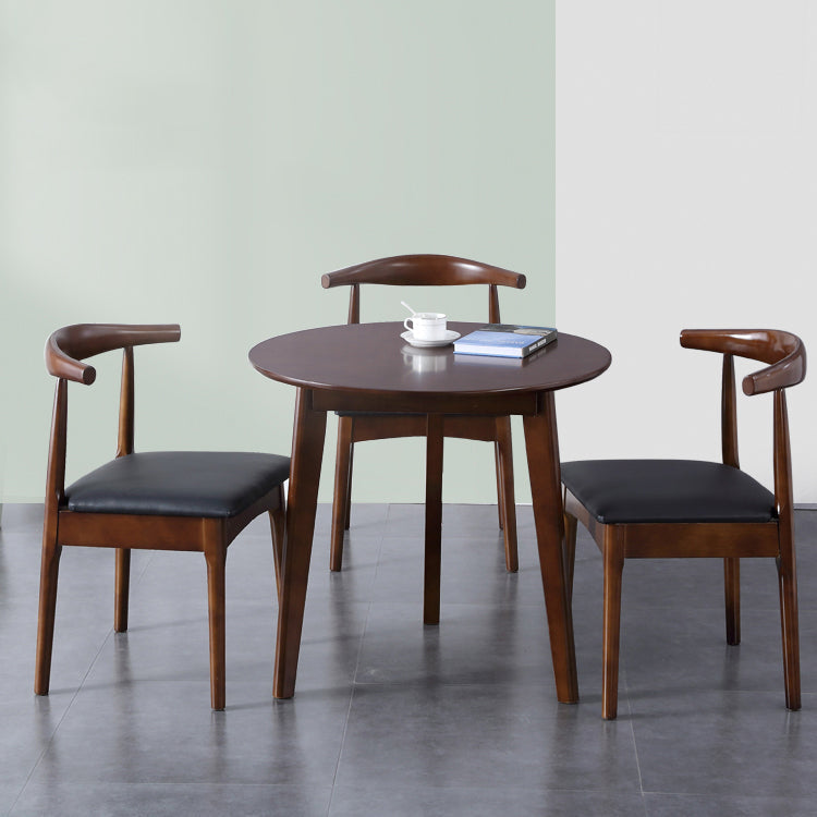 Modern Style Solid Wood Brown Dining Room Set with Round Table Formal Dining Table Furniture Clearhalo 'Dining Room Sets' 'Dining Tables & Seating' 'dining_room_set' 'furn' 'furn_dining_room_set' 'Furniture' 'furniture_dining_room_set' 'Kitchen & Dining Furniture' 'kitchen&dining_furn' 'kitchen' 3486010