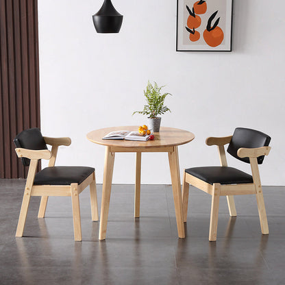 Modern Solid Wood Dining Room Set with Round Table Dining Table Furniture 3 Piece Set Clearhalo 'Dining Room Sets' 'Dining Tables & Seating' 'dining_room_set' 'furn' 'furn_dining_room_set' 'Furniture' 'furniture_dining_room_set' 'Kitchen & Dining Furniture' 'kitchen&dining_furn' 'kitchen' 3486022