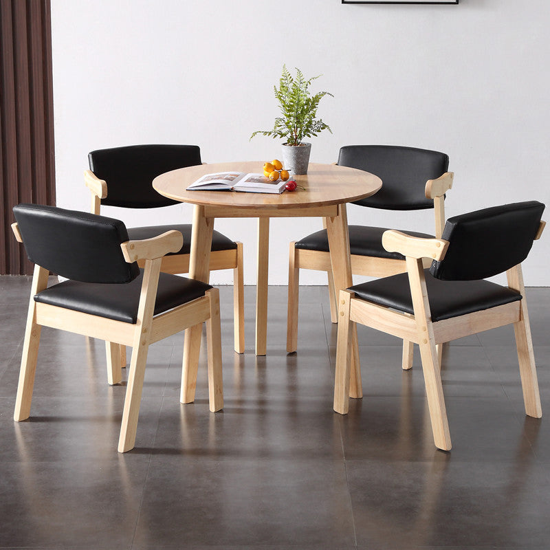 Modern Solid Wood Dining Room Set with Round Table Dining Table Furniture 5 Piece Set Clearhalo 'Dining Room Sets' 'Dining Tables & Seating' 'dining_room_set' 'furn' 'furn_dining_room_set' 'Furniture' 'furniture_dining_room_set' 'Kitchen & Dining Furniture' 'kitchen&dining_furn' 'kitchen' 3486023