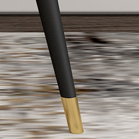 Glam Sintered Stone Dining Room Set with Round Table and Black Leg Dining Table Furniture Clearhalo 'Dining Room Sets' 'Dining Tables & Seating' 'dining_room_set' 'furn' 'furn_dining_room_set' 'Furniture' 'furniture_dining_room_set' 'Kitchen & Dining Furniture' 'kitchen&dining_furn' 'kitchen' 3486053