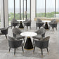 Glam Sintered Stone Dining Room Set with Round Table and Black Leg Dining Table Furniture Clearhalo 'Dining Room Sets' 'Dining Tables & Seating' 'dining_room_set' 'furn' 'furn_dining_room_set' 'Furniture' 'furniture_dining_room_set' 'Kitchen & Dining Furniture' 'kitchen&dining_furn' 'kitchen' 3486062