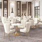 Glam Style Sintered Stone Dining Room Set Standard Height with Gold Base Dining Set Clearhalo 'Dining Room Sets' 'Dining Tables & Seating' 'dining_room_set' 'furn' 'furn_dining_room_set' 'Furniture' 'furniture_dining_room_set' 'Kitchen & Dining Furniture' 'kitchen&dining_furn' 'kitchen' 3486066
